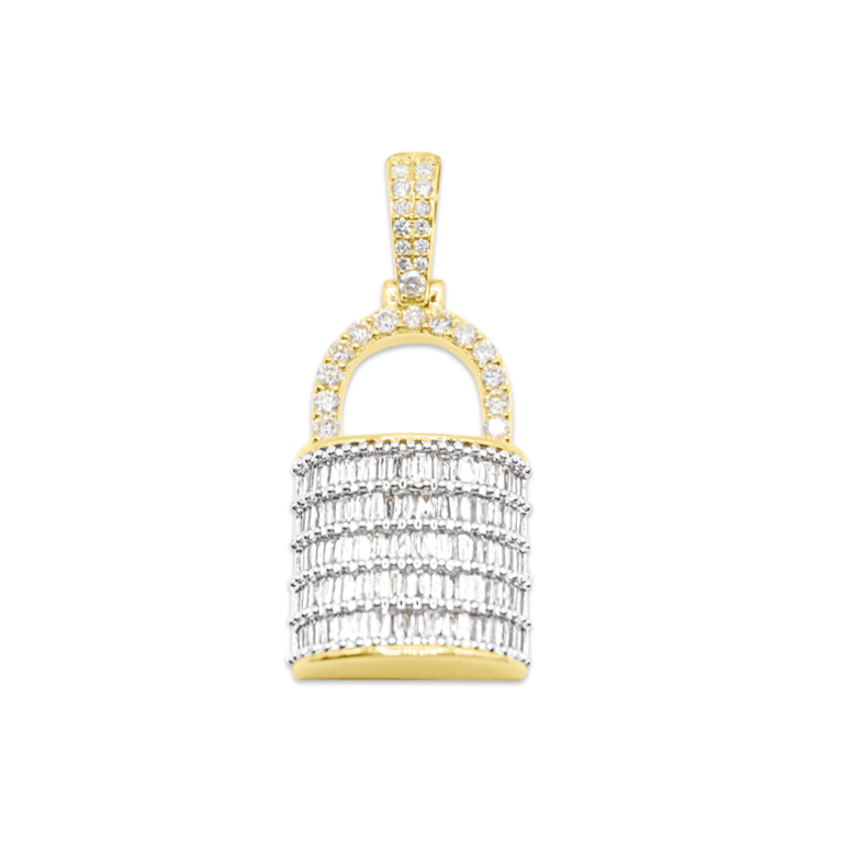 10K Lock Gold Diamond Pendant 2.00CT