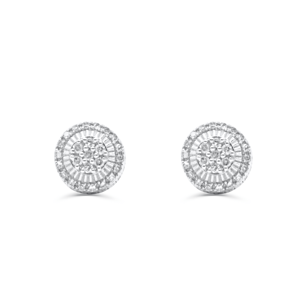 10K White Gold Diamond Earring