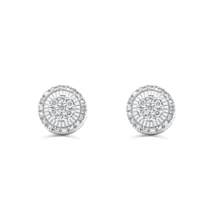 10K White Gold Diamond Earring