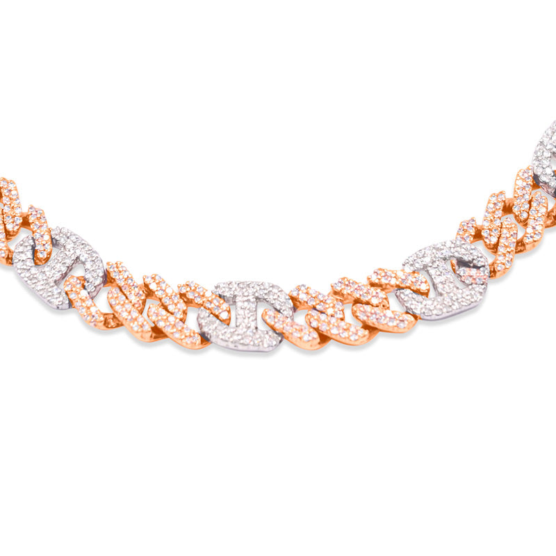 6.5mm 10K Gold Diamond Cuban Link Chain