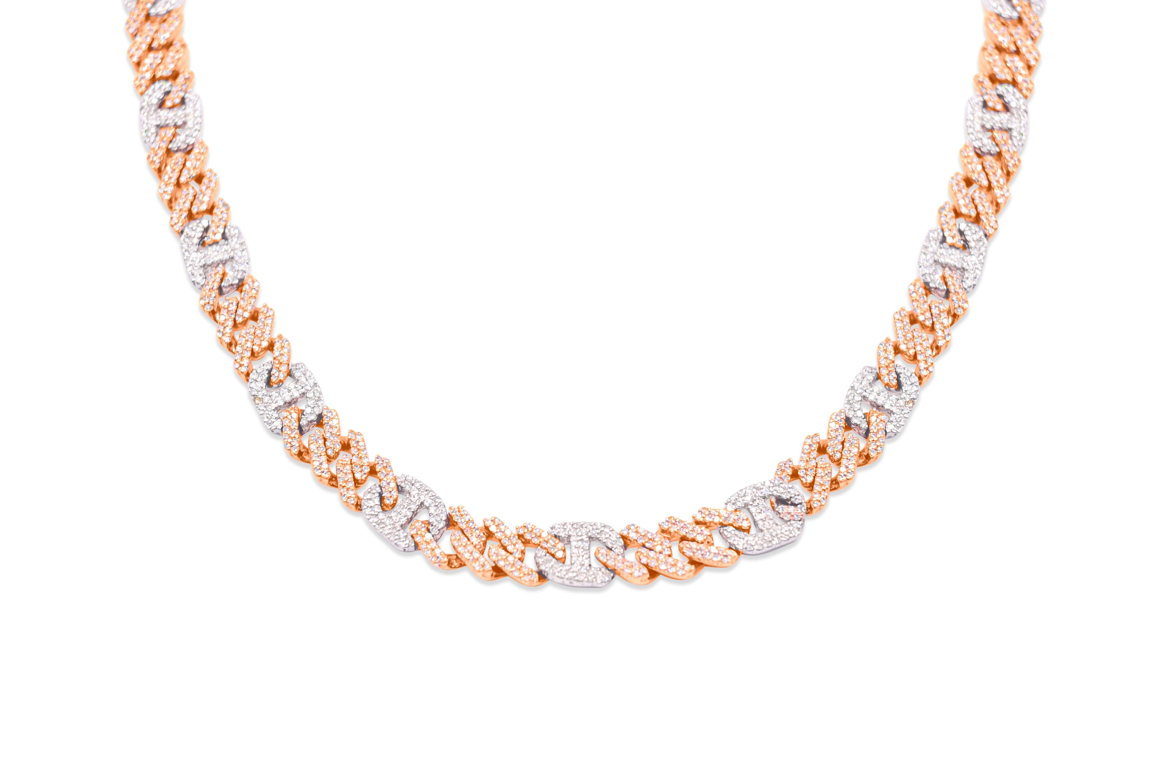6.5mm 10K Gold Diamond Cuban Link Chain
