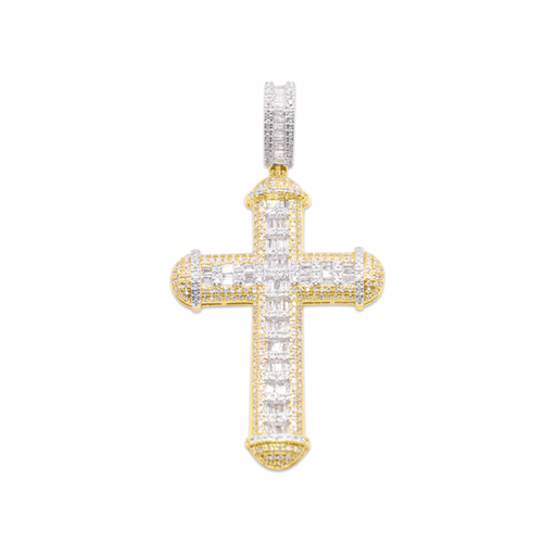 10K Cross Gold Diamond Pendant