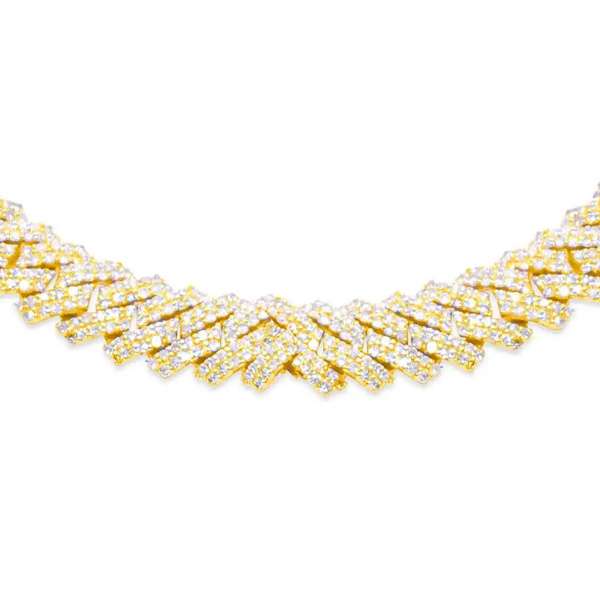 8mm 10K Gold Diamond Cuban Link Necklace