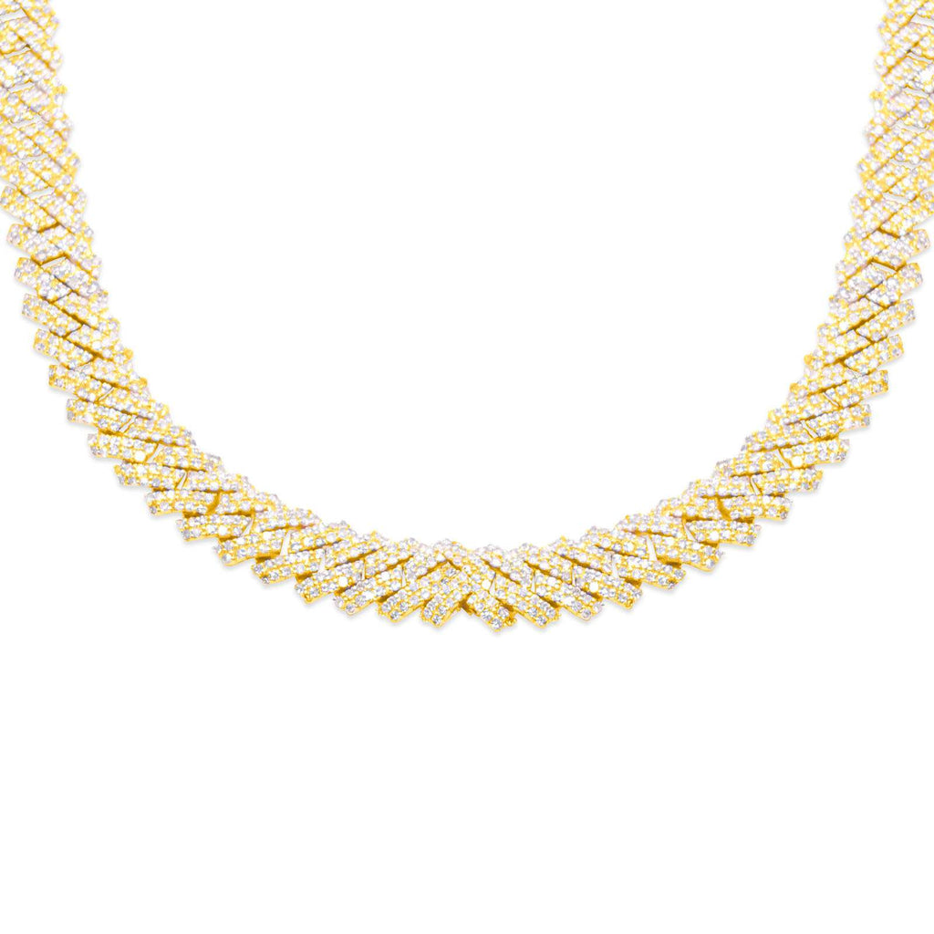 8mm 10K Gold Diamond Cuban Link Necklace