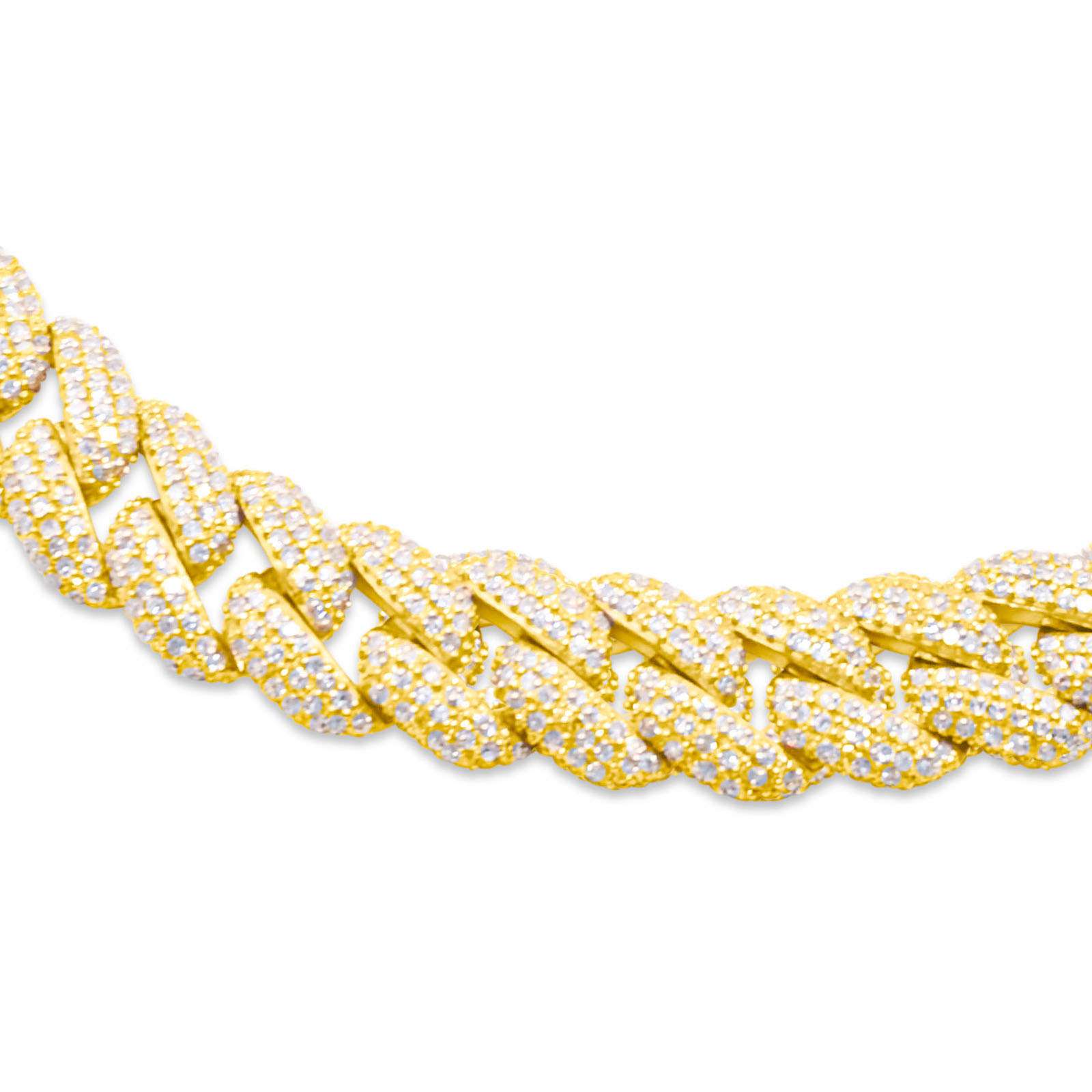 8.5mm 10K Gold Diamond Cuban Link Chain
