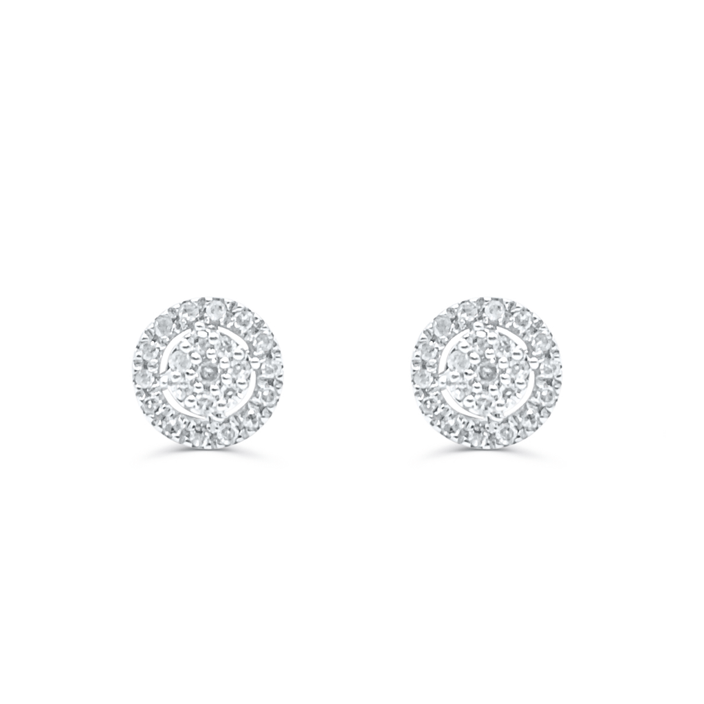 10K White Gold Diamond Earring