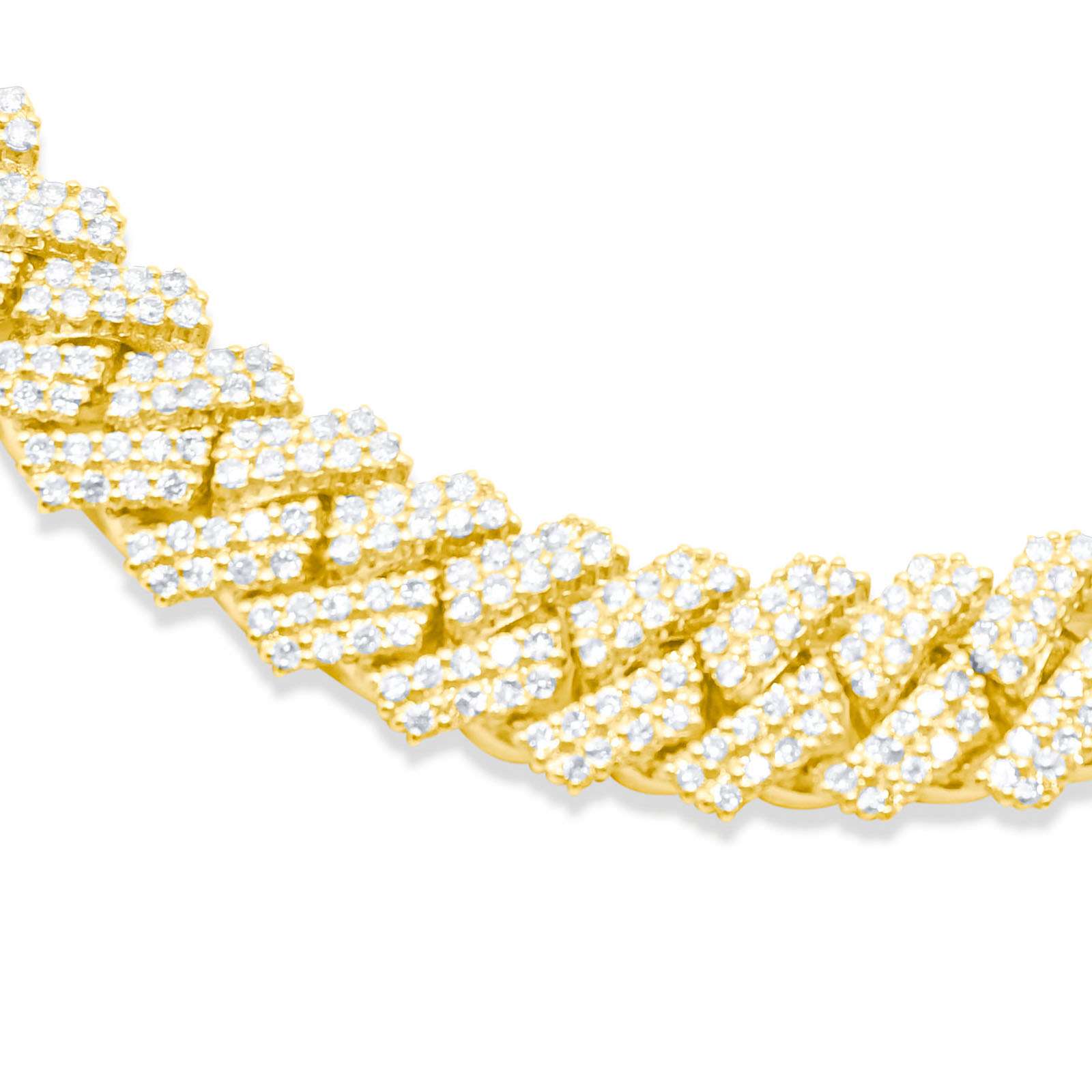 12mm 10K Gold Diamond Cuban Link Chain