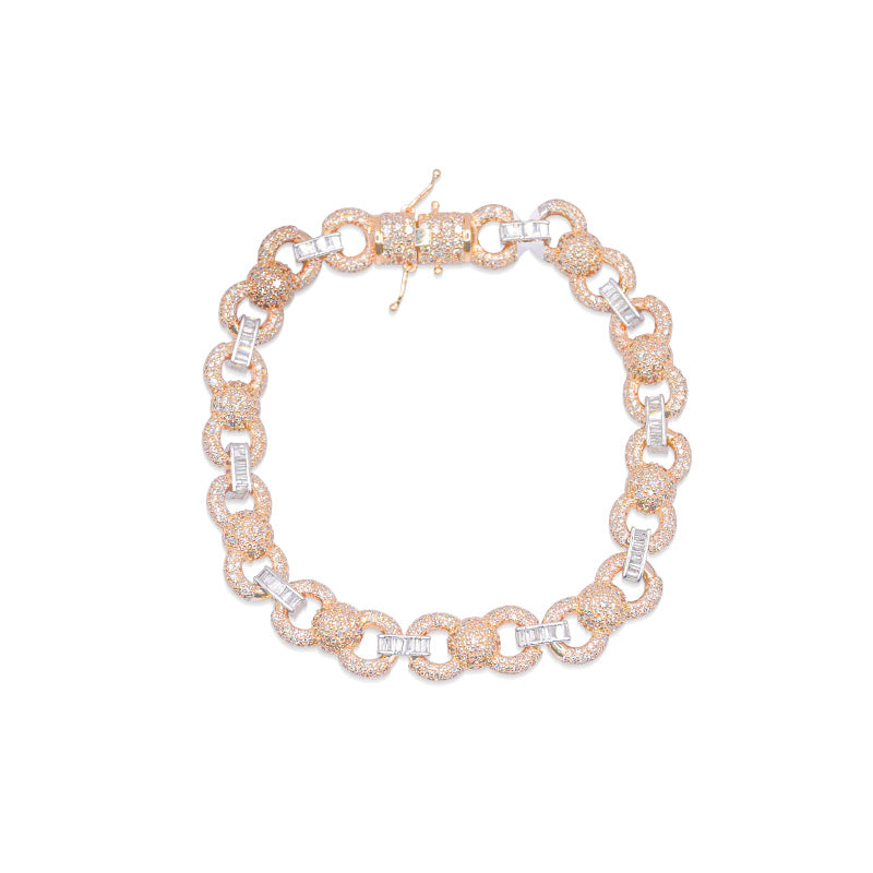 10mm 10K Gold Diamond Bracelet