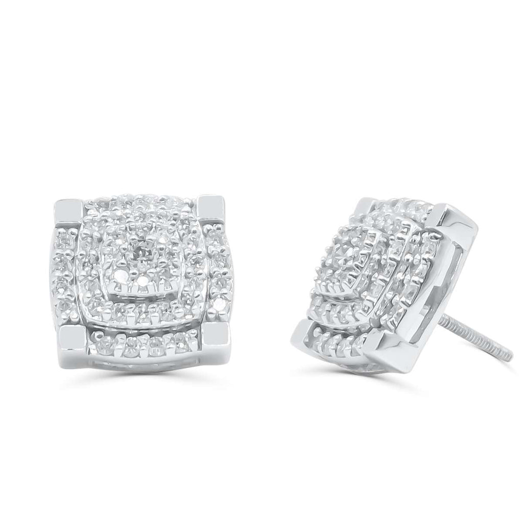 10K White Gold Diamond Earring