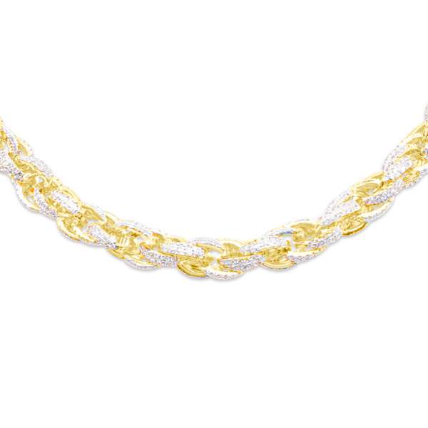 6mm 10K Two-Tone Diamond Cut Rope Yellow Gold Chain