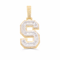 10K Gold Diamond Letter S Pendant 2.50CT