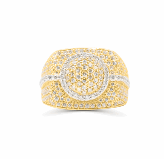 10K Gold Diamond Men's Ring 2.85CT