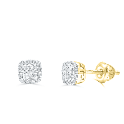 10K White Gold Diamond Earring
