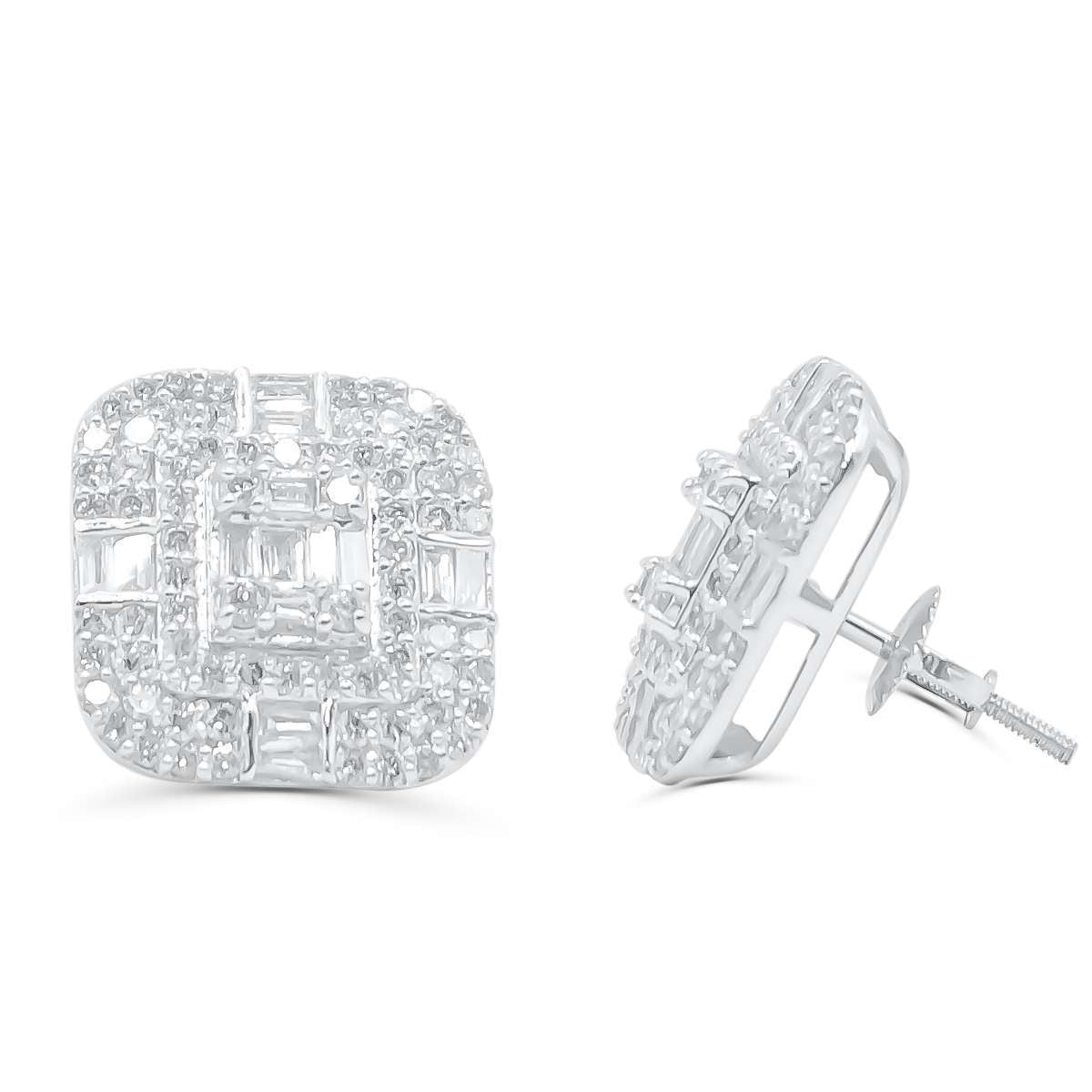 10K White Gold Diamond Earring