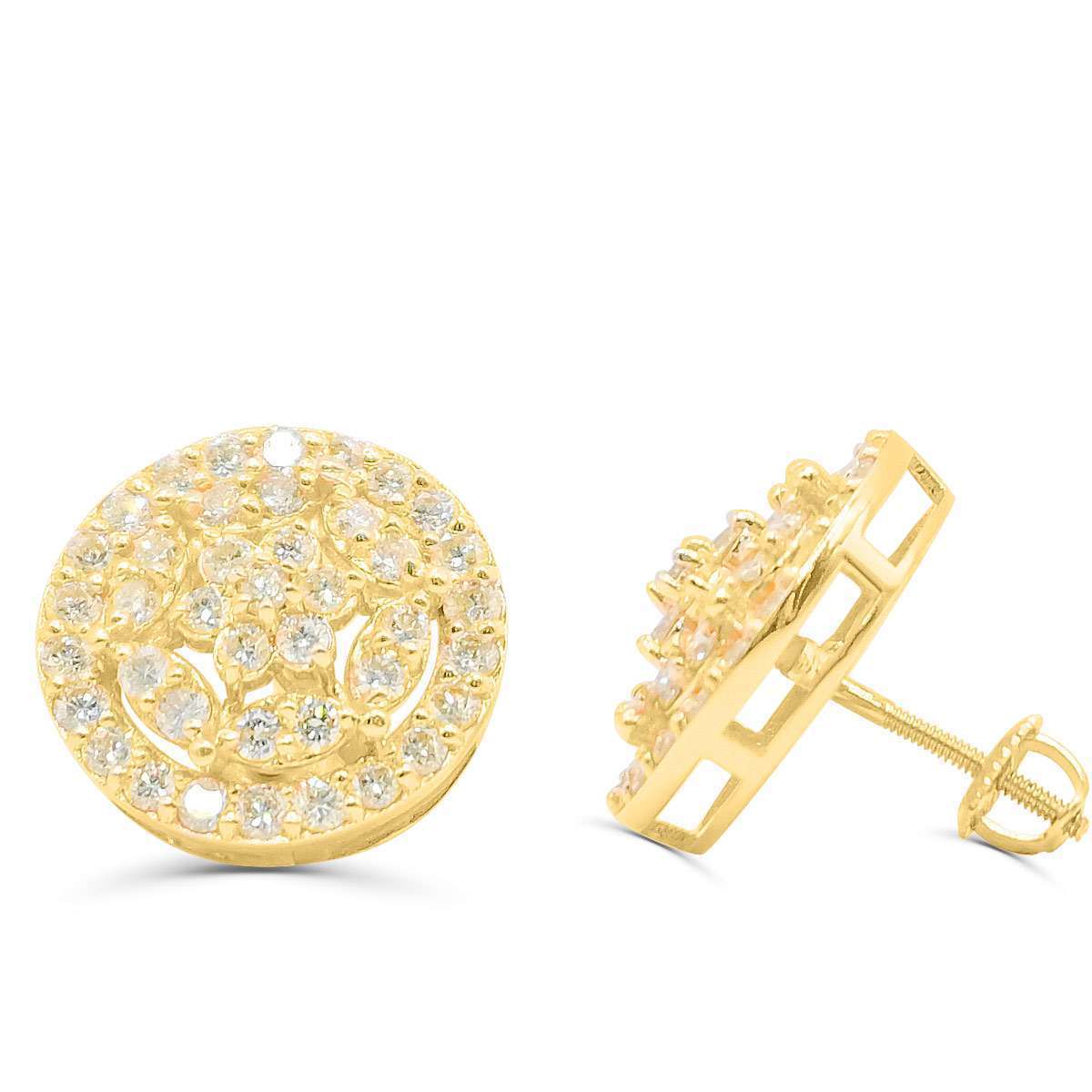 10K Yellow Gold Diamond Earring