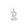 10K Gold Diamond Letter R Pendant 2.40CT