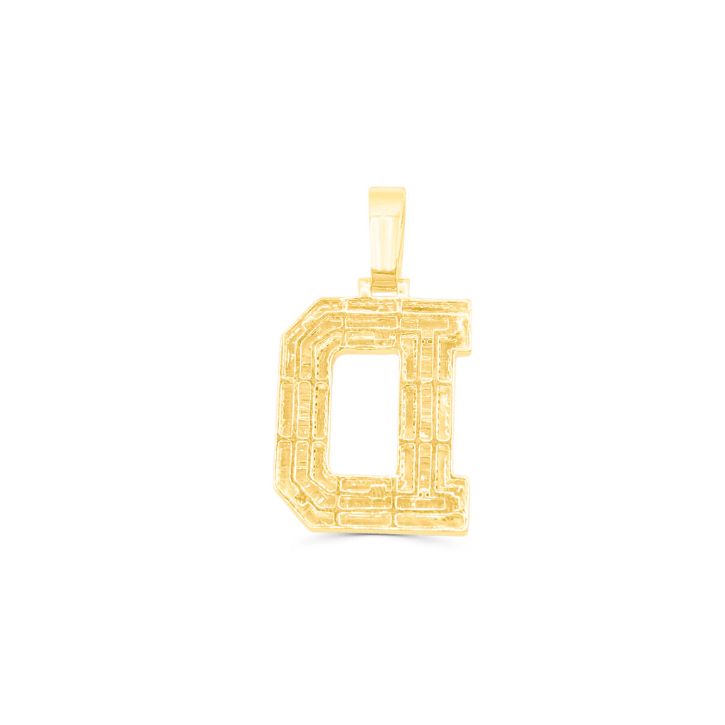 10K Gold Diamond Letter D Pendant 2.50CT