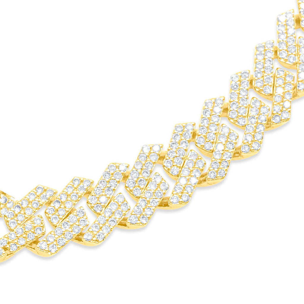 12mm 10K Gold Diamond Cuban Link Chain