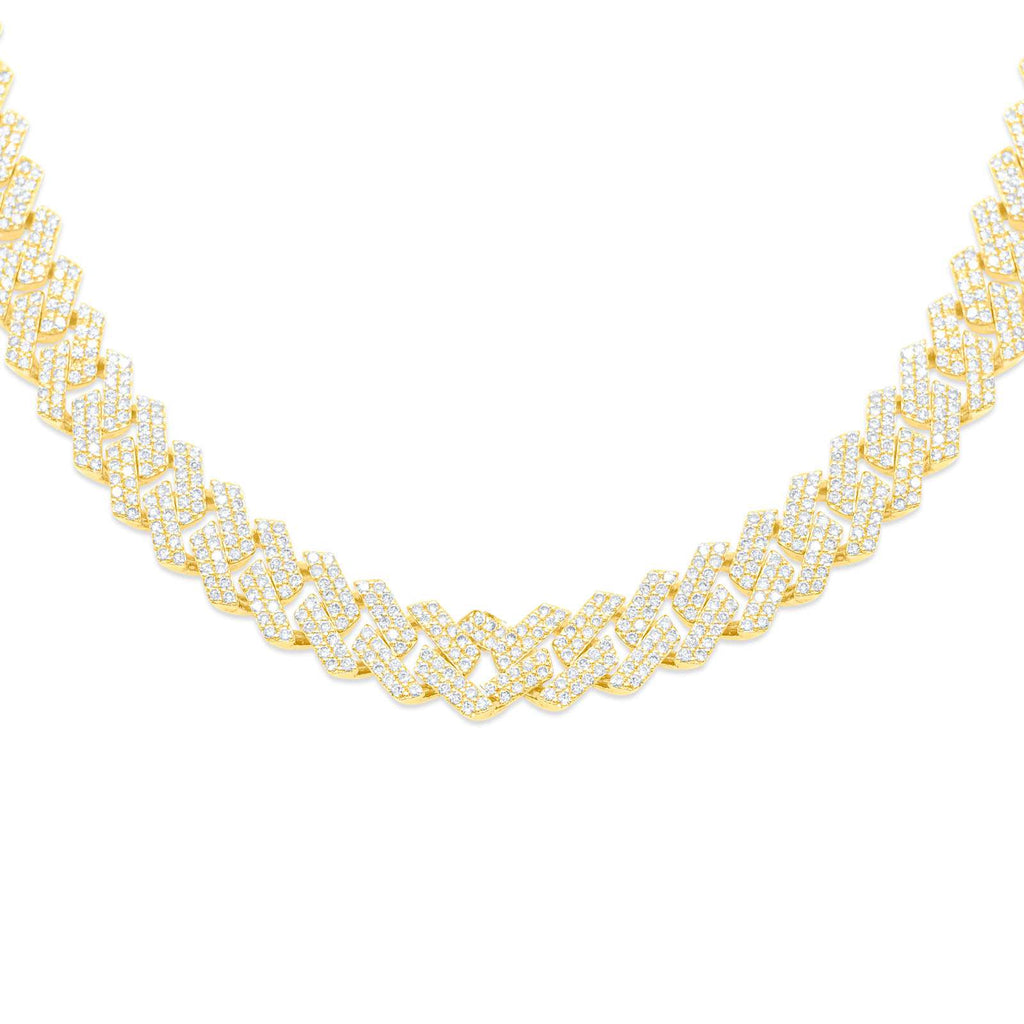 12mm 10K Gold Diamond Cuban Link Chain
