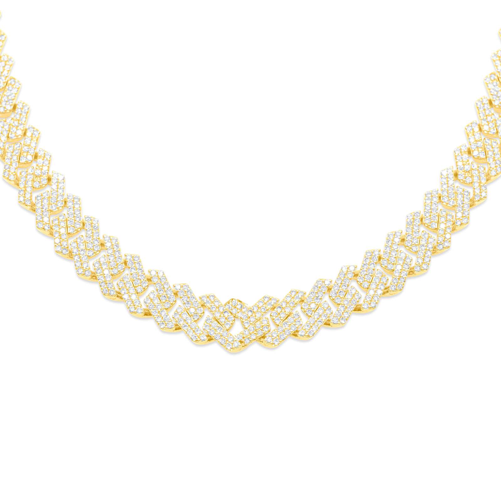 12mm 10K Gold Diamond Cuban Link Chain
