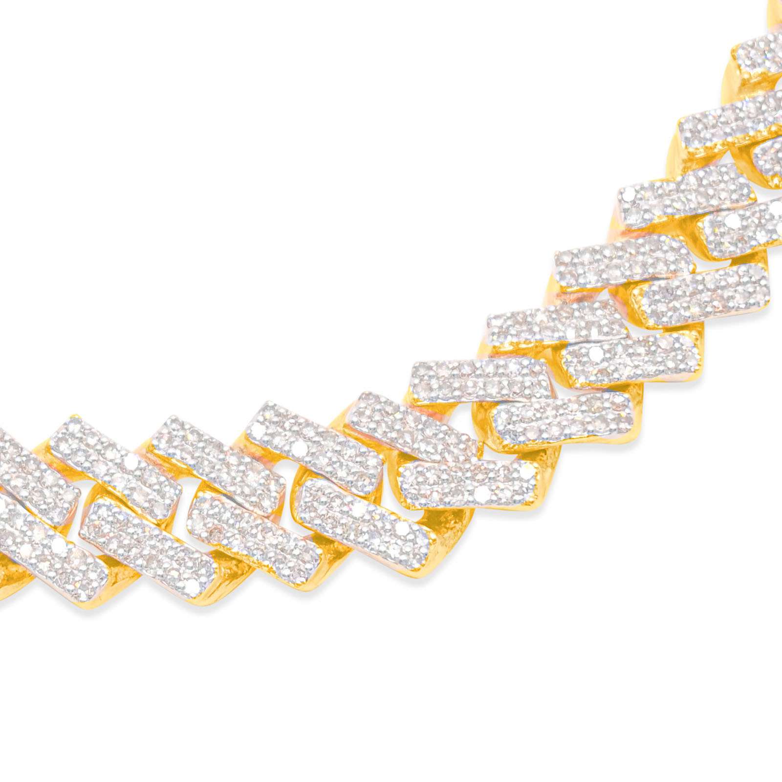 14mm 10K Gold Diamond Cuban Link Chain