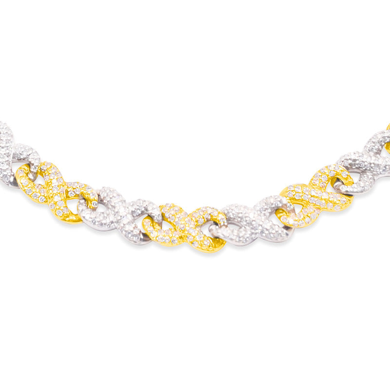 5.5mm 10K Gold Diamond Infinity Link Chain