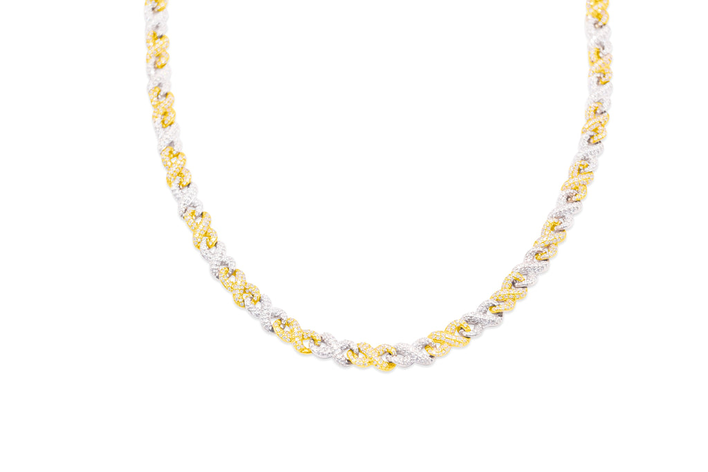 5.5mm 10K Gold Diamond Infinity Link Chain