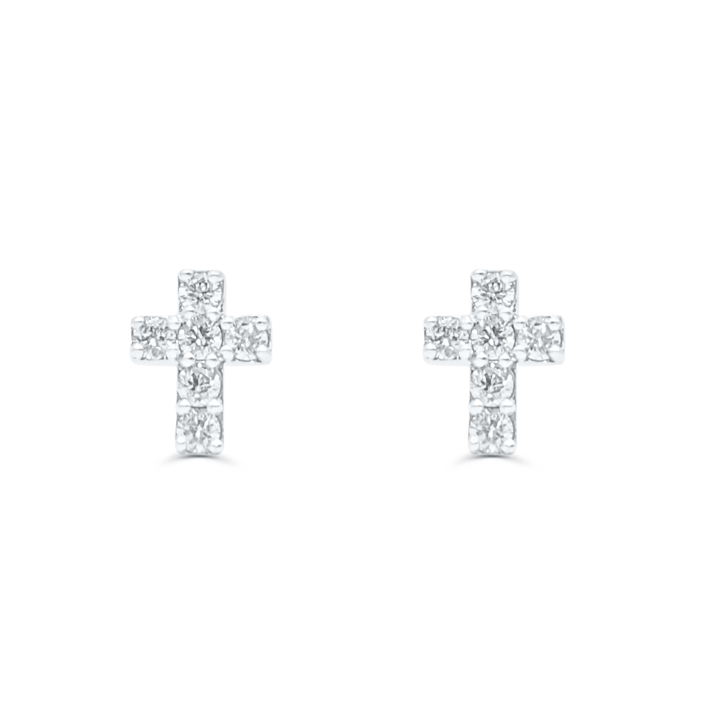 10K White Gold Diamond Earring