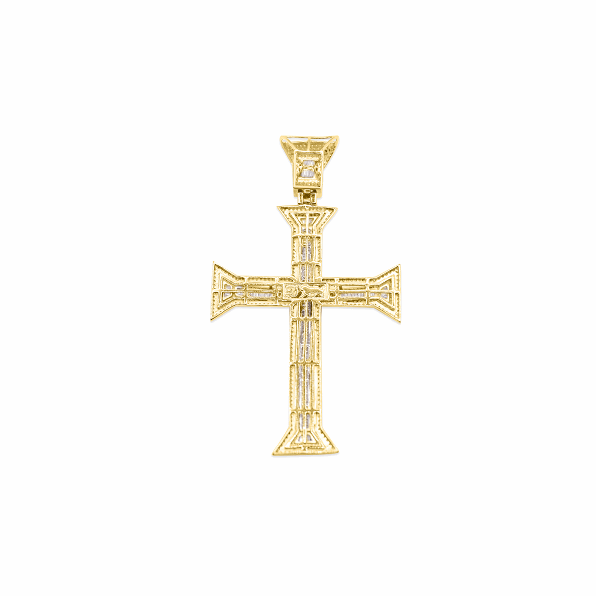 10K Cross Gold Diamond Pendant