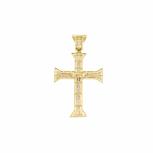 10K Cross Gold Diamond Pendant
