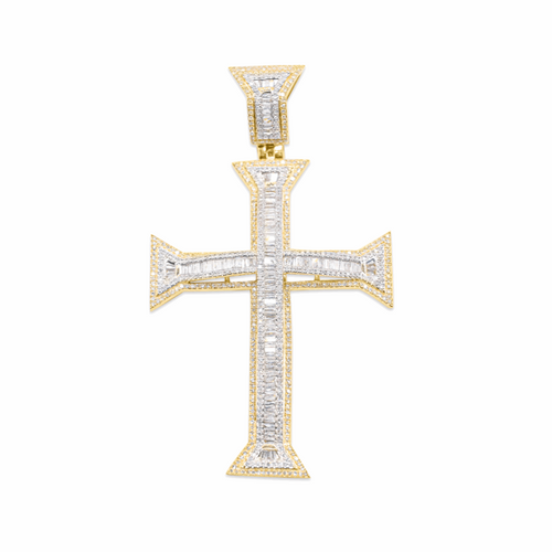 10K Cross Gold Diamond Pendant