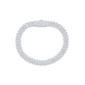8mm 10K White Gold Diamond Cuban Bracelet