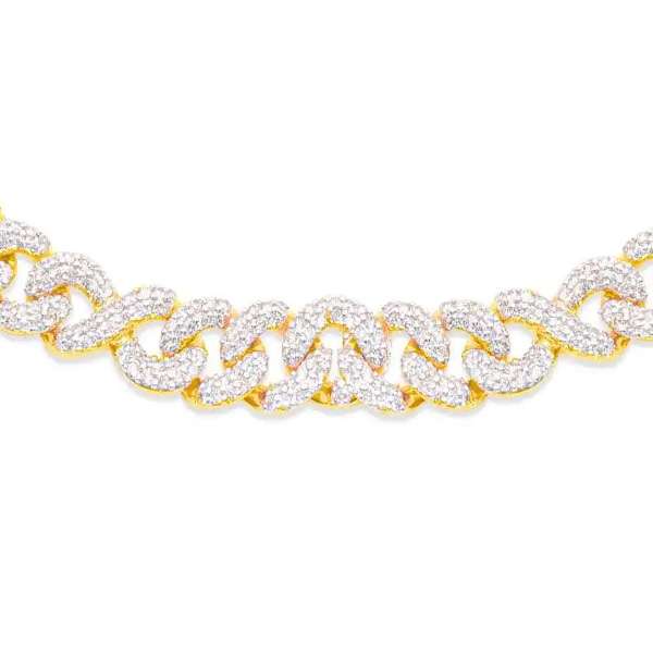 8mm 10K Gold Diamond Cuban Link Chain