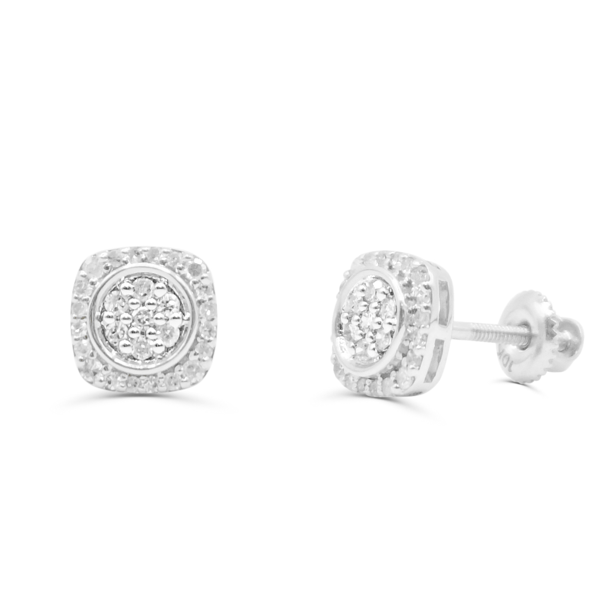 10K White Gold Diamond Earring