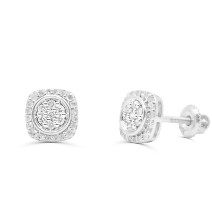 10K White Gold Diamond Earring