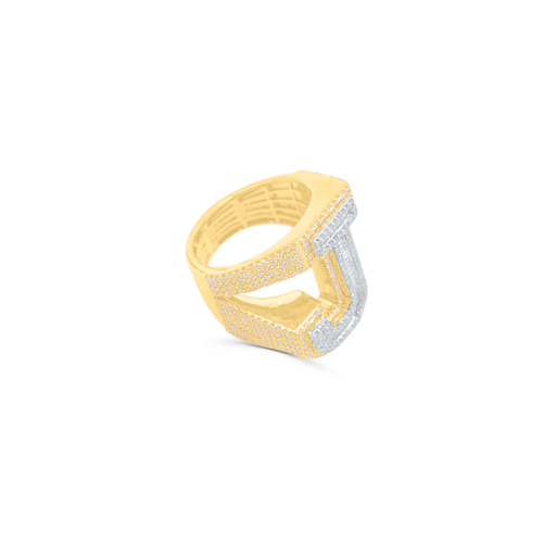 10K Gold Diamond Letter J Men's Ring 3.00CT