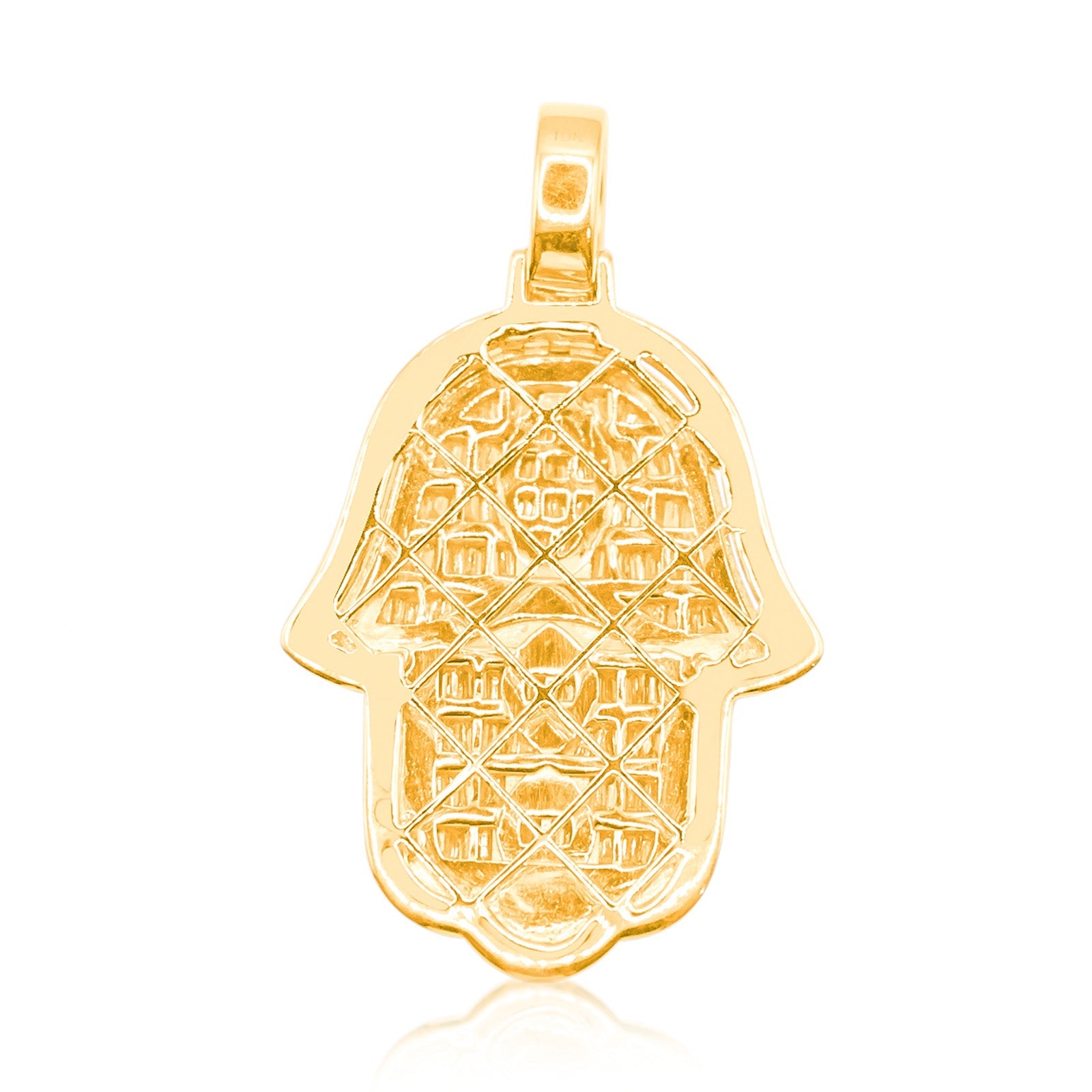 10K Gold Diamond Hamsa Pendant 3.00CT