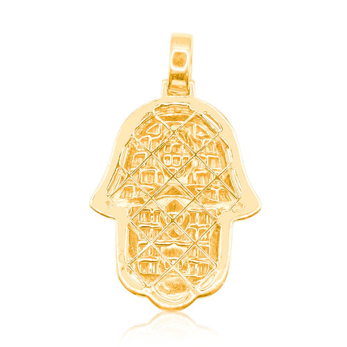 10K Gold Diamond Hamsa Pendant 3.00CT