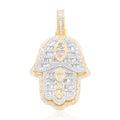 10K Gold Diamond Hamsa Pendant 3.00CT