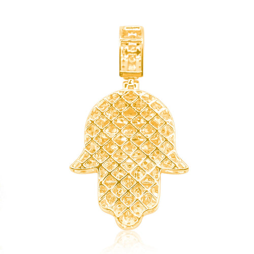 10K Gold Diamond Hamsa Pendant 3.25CT