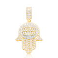 10K Gold Diamond Hamsa Pendant 3.25CT