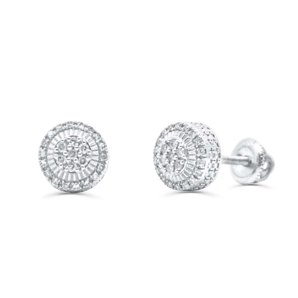 10K White Gold Diamond Earring