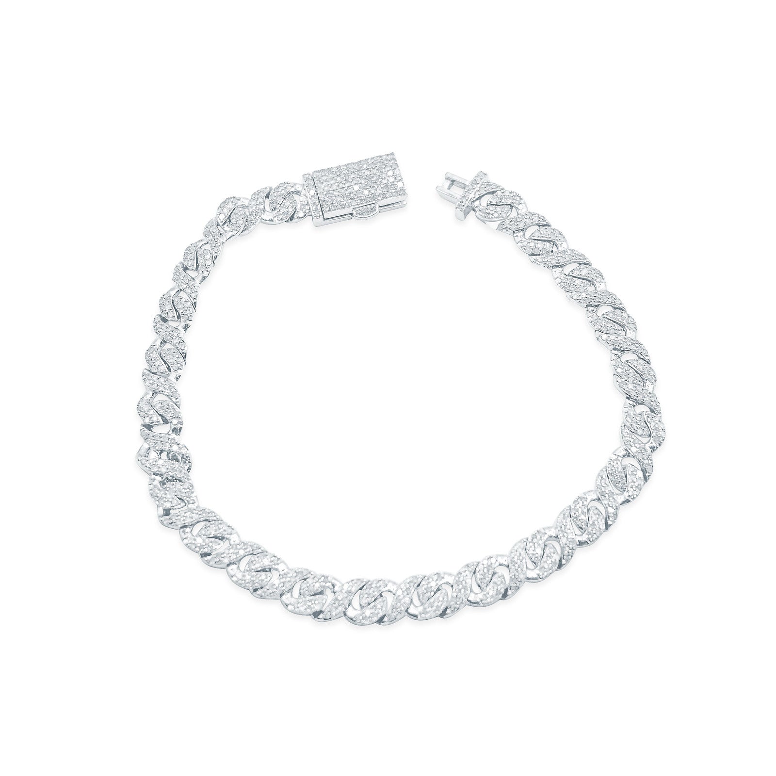 8mm 10K Tennis White Gold Diamond Bracelet