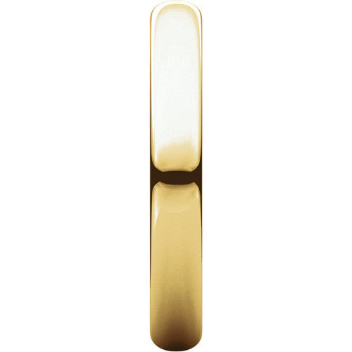 10k Yellow Gold 3mm High Polished Traditional Domed Wedding Band