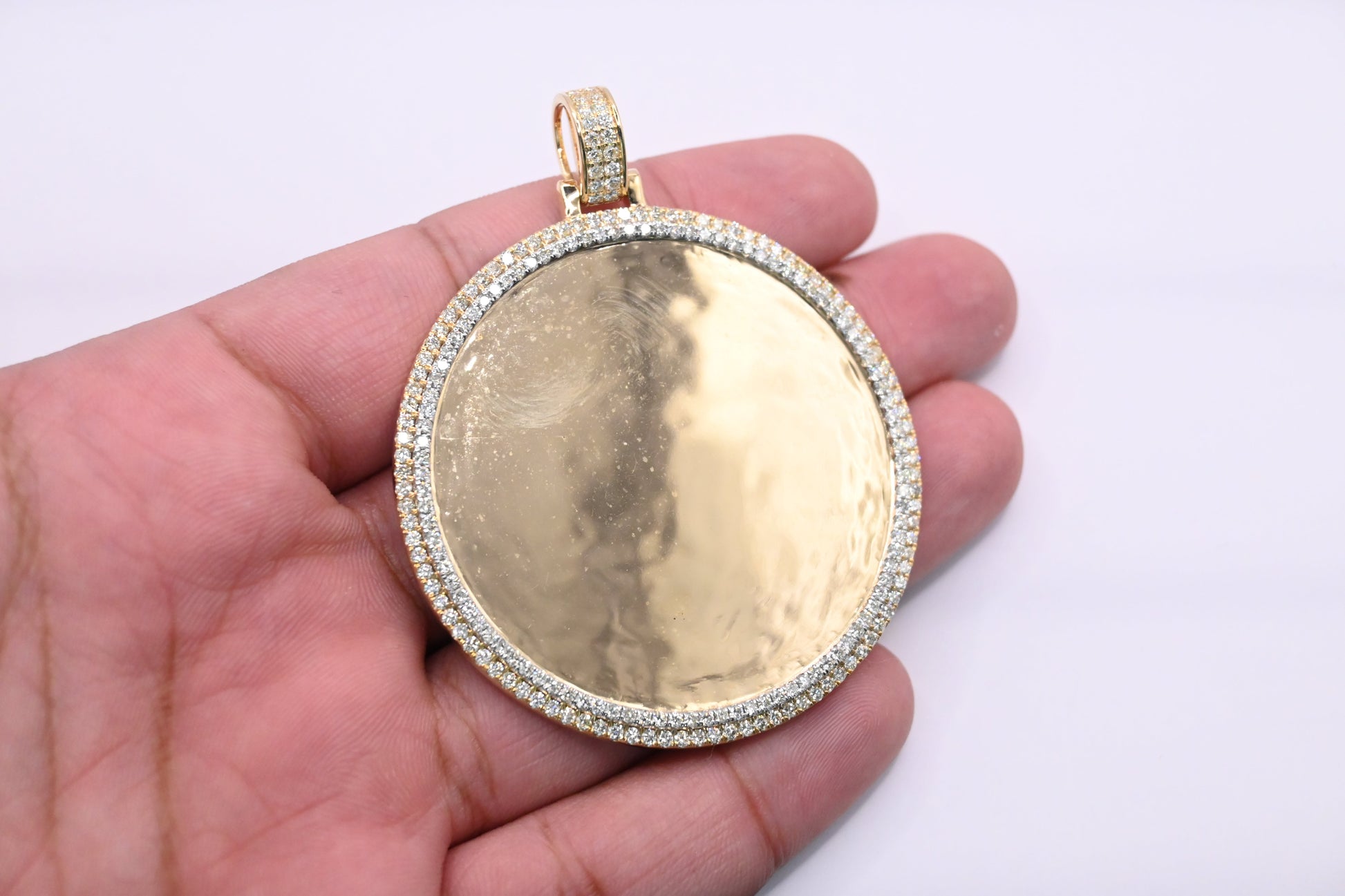 10K Gold Diamond Custom Memory Pendant 4.00CT
