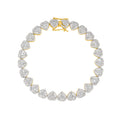 6.5mm 10K Gold Diamond Heart Baguette Bracelet