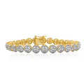 8mm 10K Gold Diamond Heart Baguette Bracelet