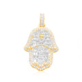 10K Gold Diamond Hamsa Pendant 4.50CT