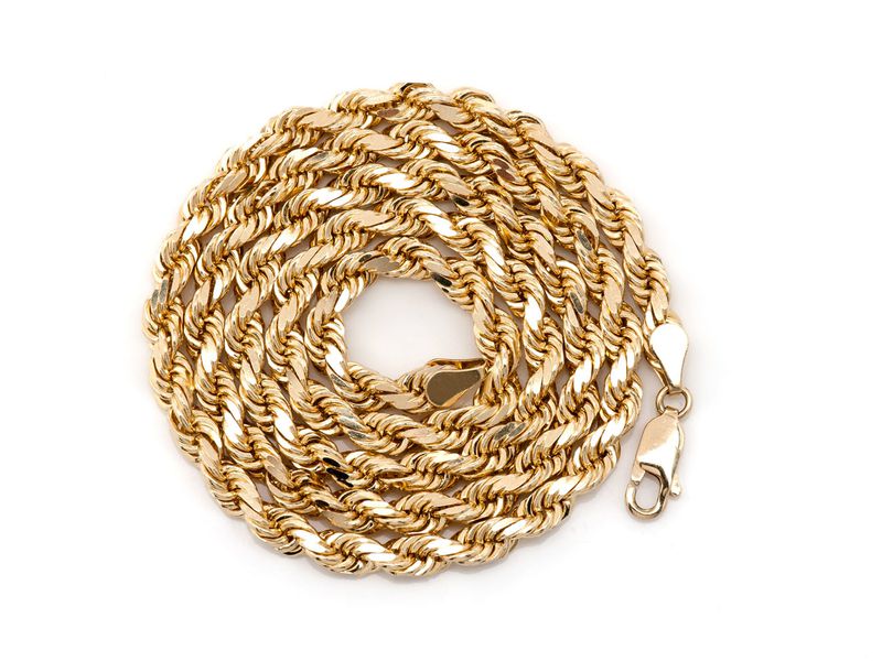 4mm 10K Hollow Rope Chain