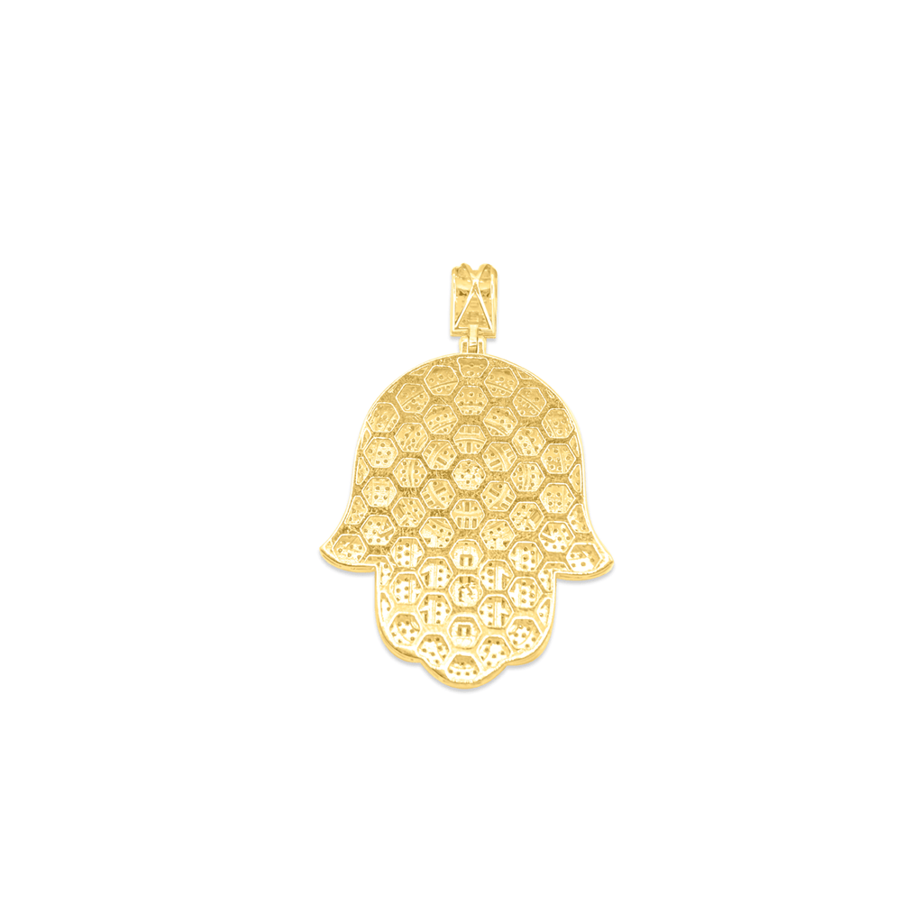 10K Gold Diamond Hamsa Pendant 3.00CT